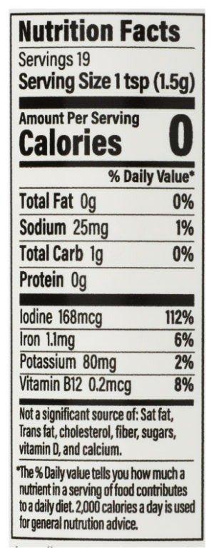 Triple Blend shaker nutrition table