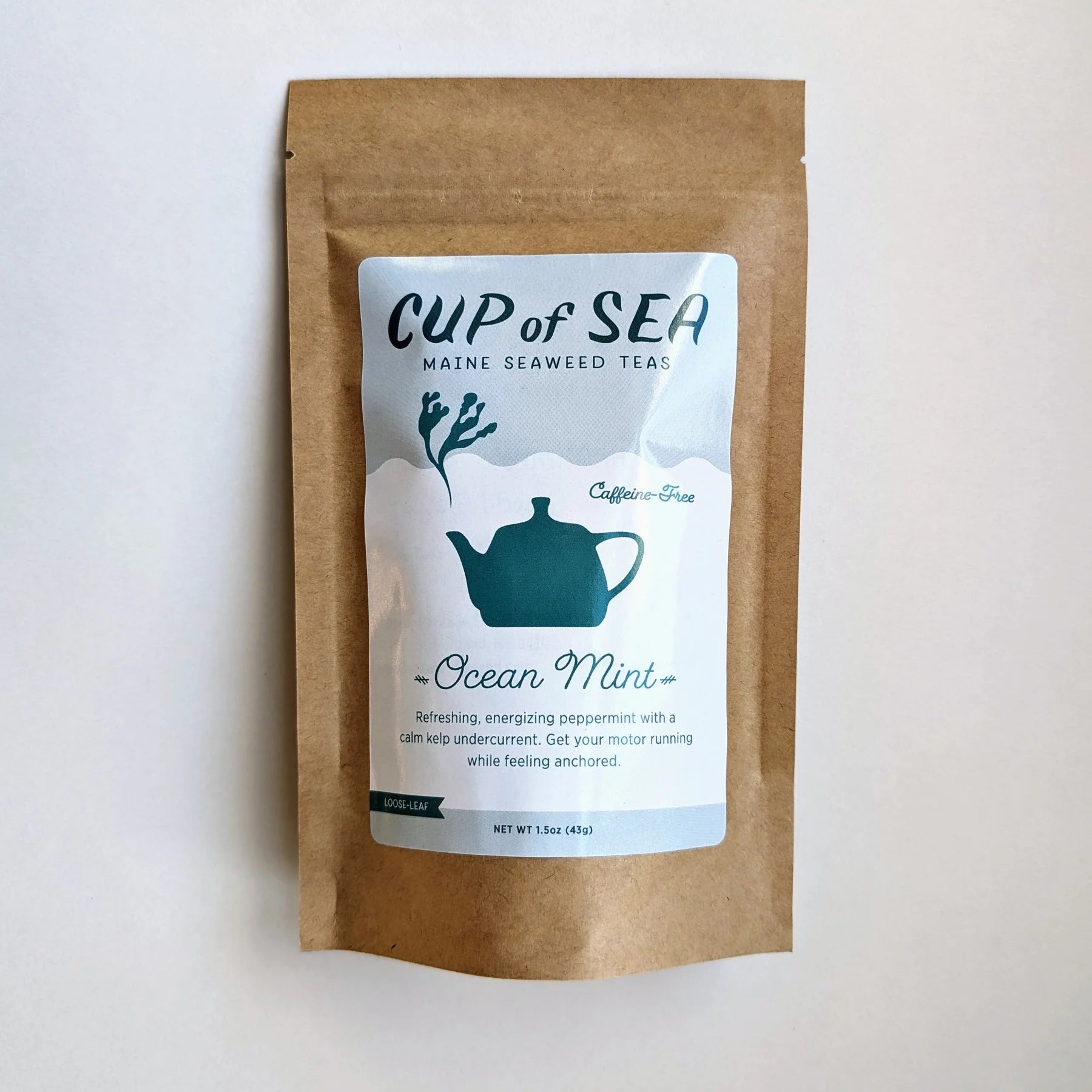 Ocean Mint Seaweed Tea 1.5 oz Bag - Peppermint Tea with Kelp - Cup of