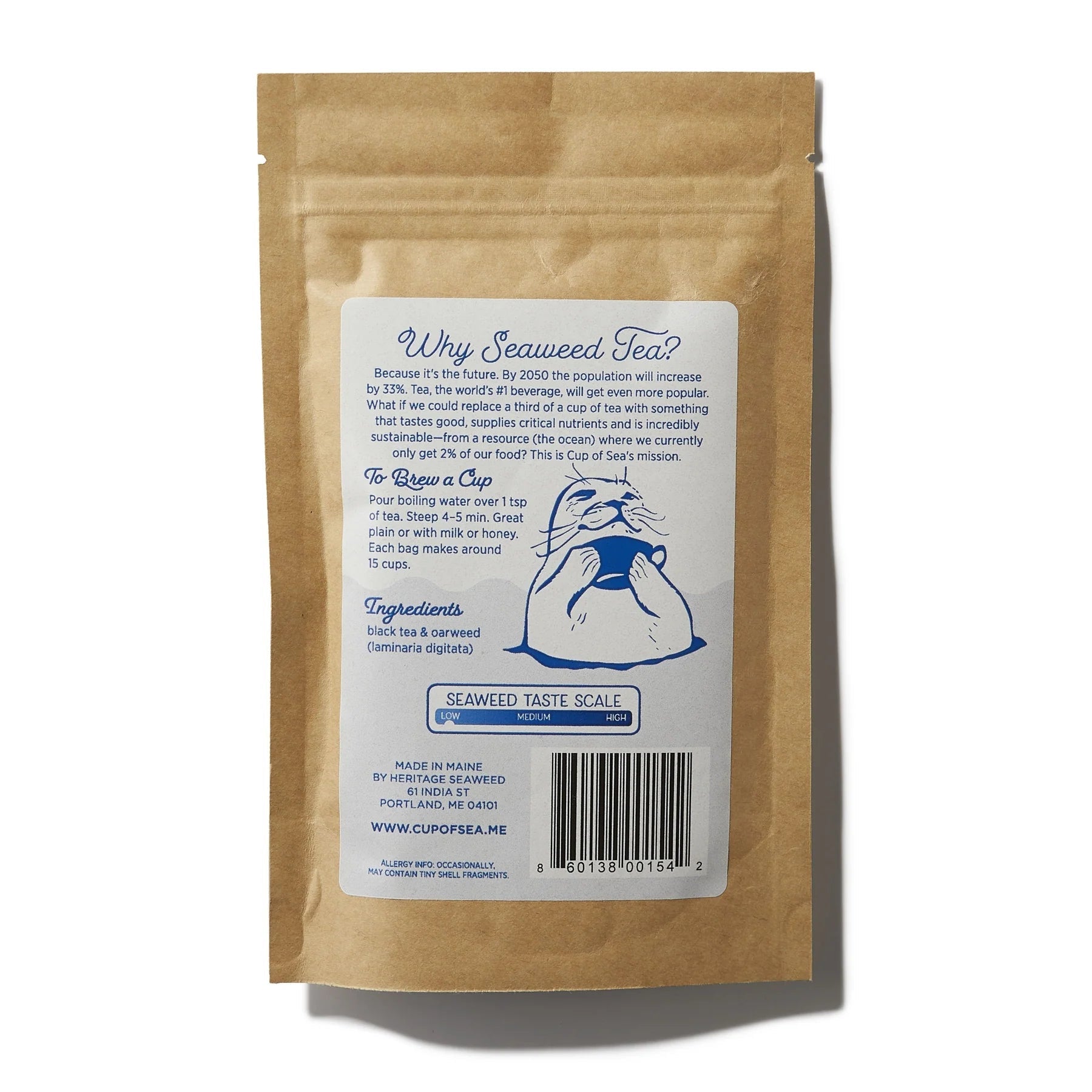 Bold Coast Breakfast Seaweed Tea 1.5 oz Bag - Black Tea with Kelp - Cup of Sea - Cup of Sea