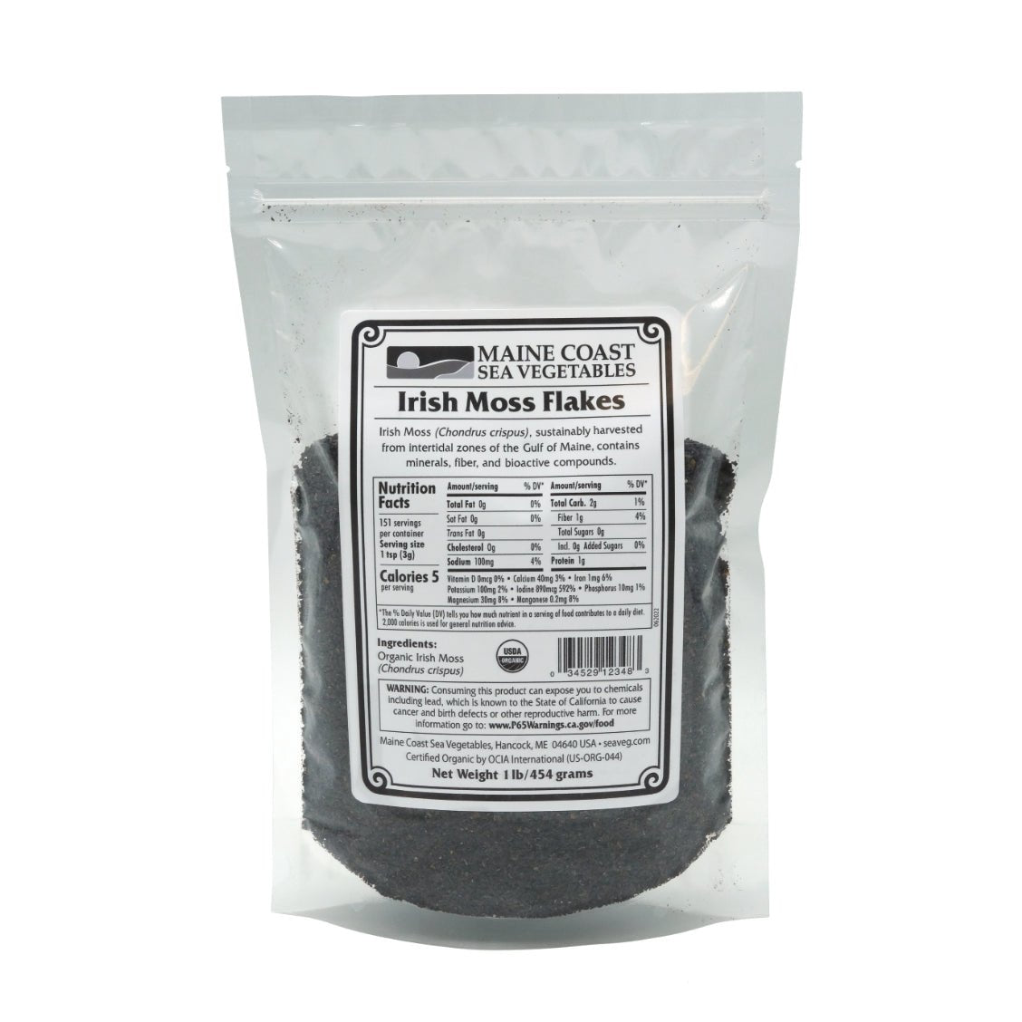 Irish Moss Flakes (Chondrus crispus) - Organic 1 LB - Maine Coast Sea Vegetables