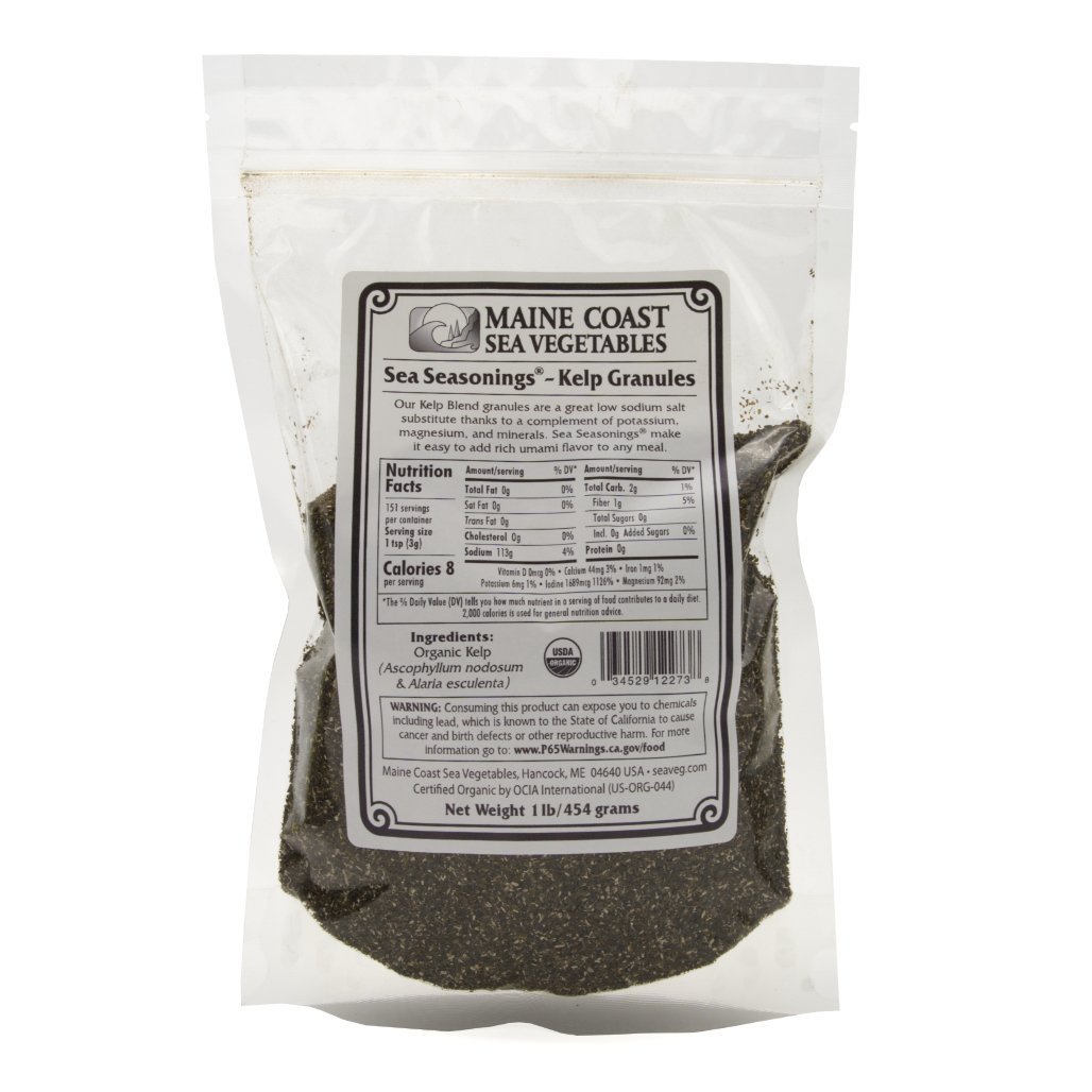 Kelp Granules Blend - Sea Seasonings Bulk - Organic 1 LB - Maine Coast Sea Vegetables