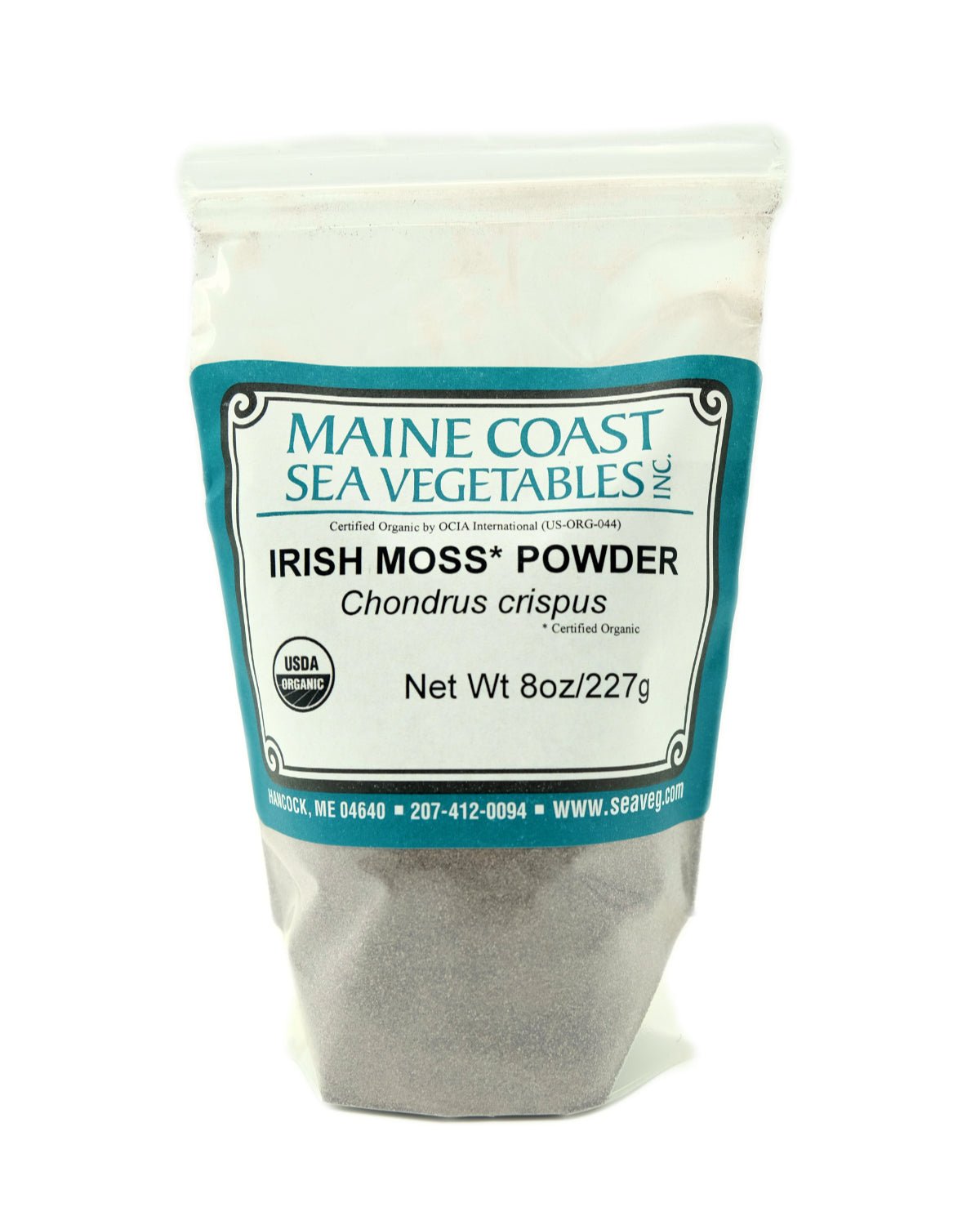 Organic Irish Moss Powder (Chondrus crispus) - "Sea Moss" - Wild-Harvested Atlantic Sea Vegetable 8 OZ - Maine Coast Sea Vegetables