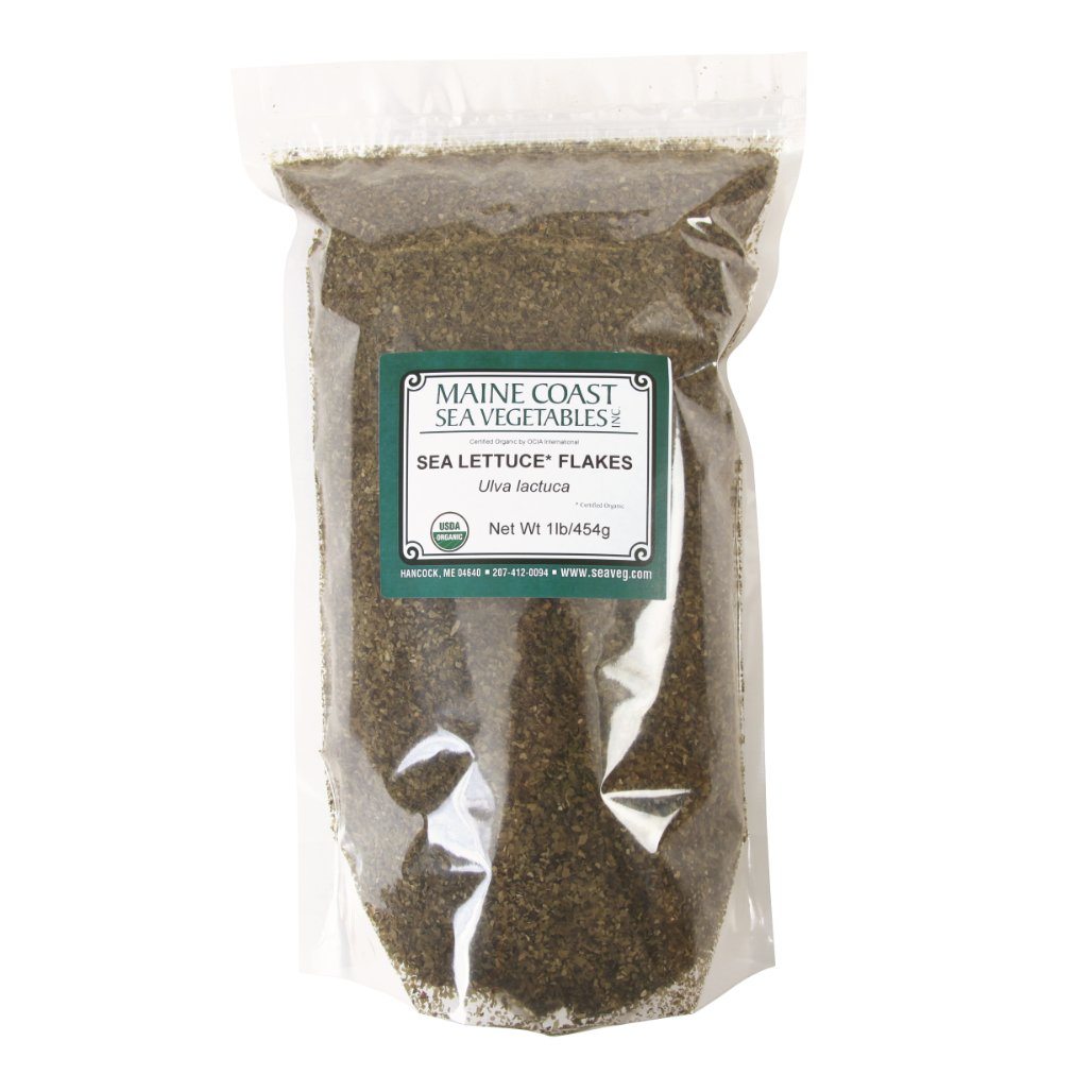 Sea lettuce Flakes - Wild Atlantic - Organic 1 LB - Maine Coast Sea Vegetables