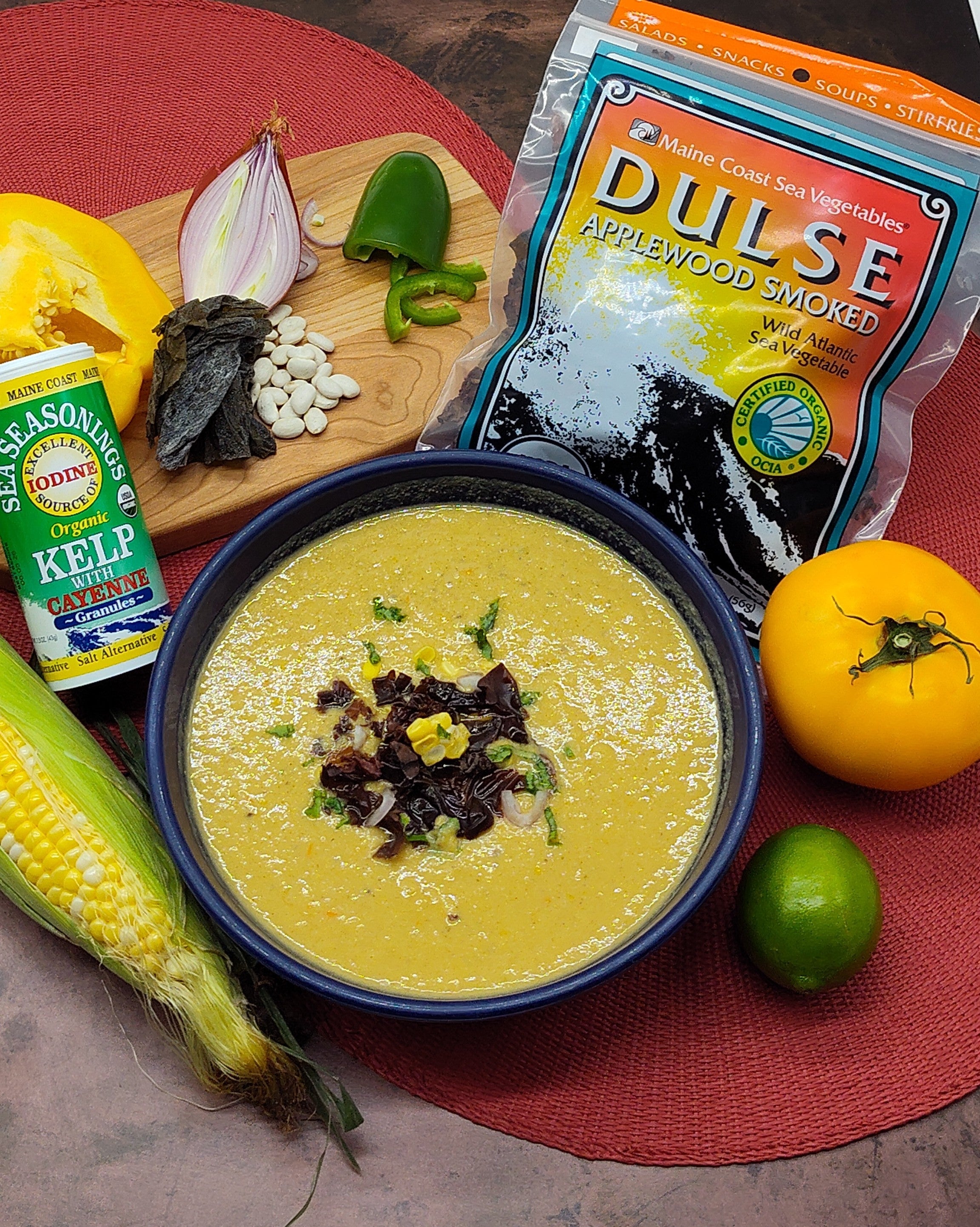 Smoky and Spicy Corn Gazpacho Recipe - Maine Coast Sea Vegetables