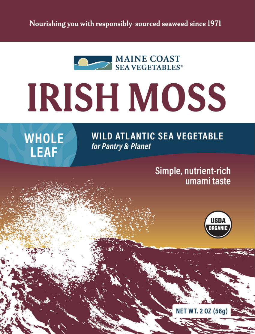 Organic Irish Moss Whole Leaf Bulk (Chondrus crispus) - "Sea Moss" - Wild-Harvested Atlantic Sea Vegetable