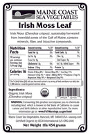 Organic Irish Moss Whole Leaf Bulk (Chondrus crispus) - "Sea Moss" - Wild - Harvested Atlantic Sea Vegetable 1 LB - Maine Coast Sea Vegetables