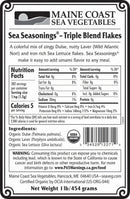 Organic Triple Blend Flakes Bulk - Dulse, Sea Lettuce, and Laver - Sea Seasoning 1 LB - Maine Coast Sea Vegetables