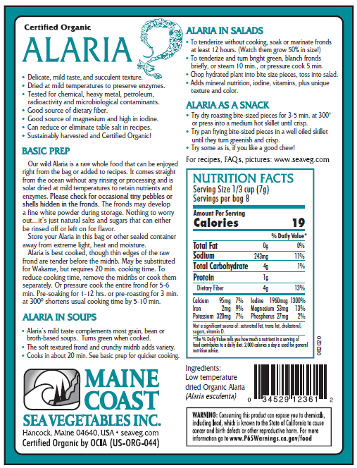 Organic Alaria Whole Leaf Bulk (Alaria esculenta) "Wild Atlantic Wak Maine Coast Sea Vegetables