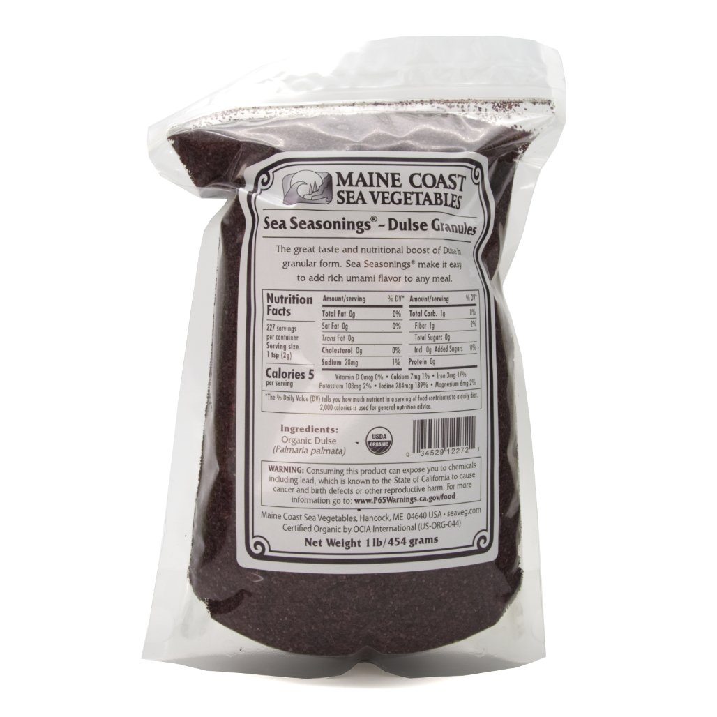 Dulse Granules - Wild Atlantic - Sea Seasonings Bulk - Organic 1 LB - Maine Coast Sea Vegetables