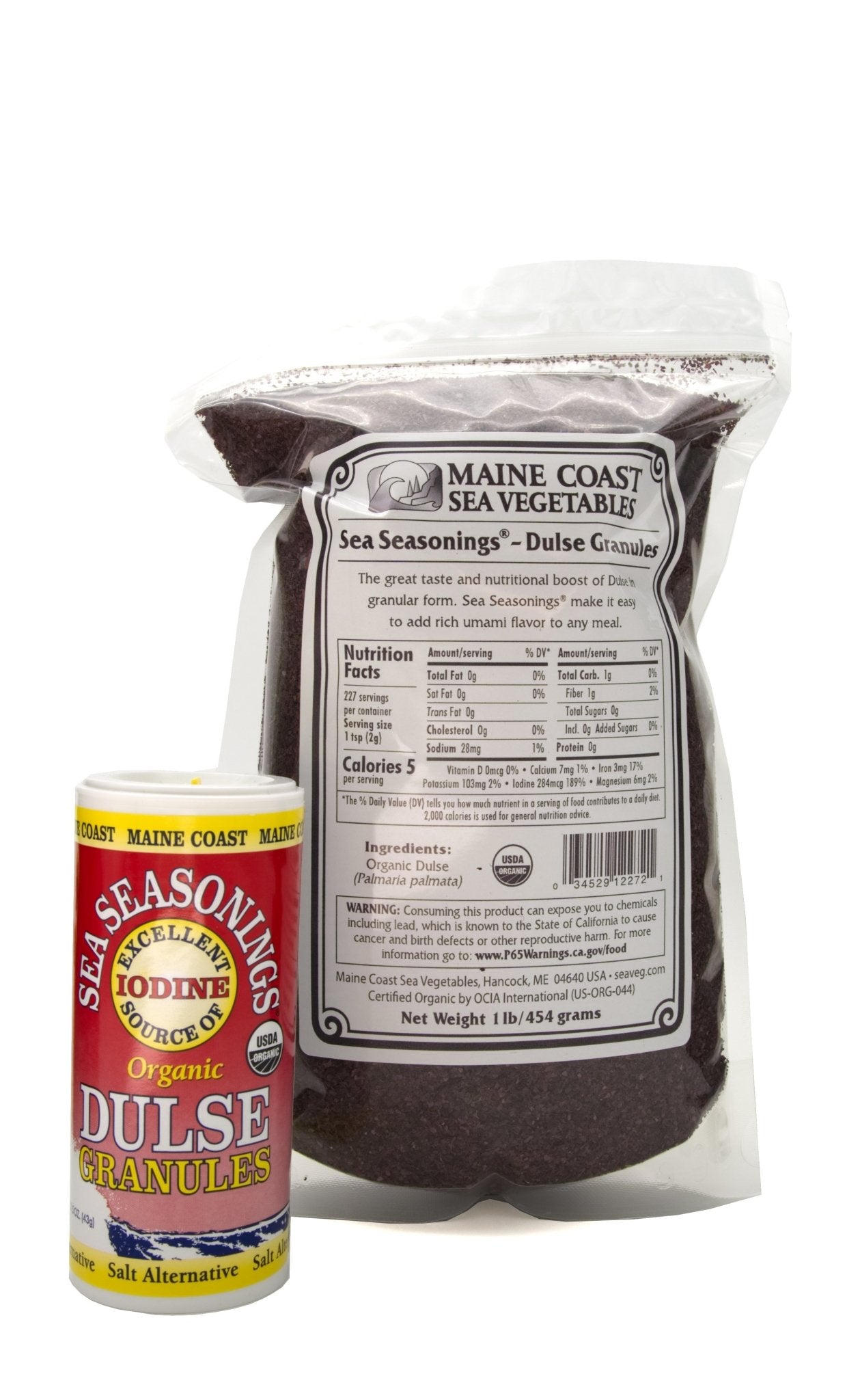 Dulse Granules - Wild Atlantic - Sea Seasonings Bulk - Organic 1 LB - Maine Coast Sea Vegetables