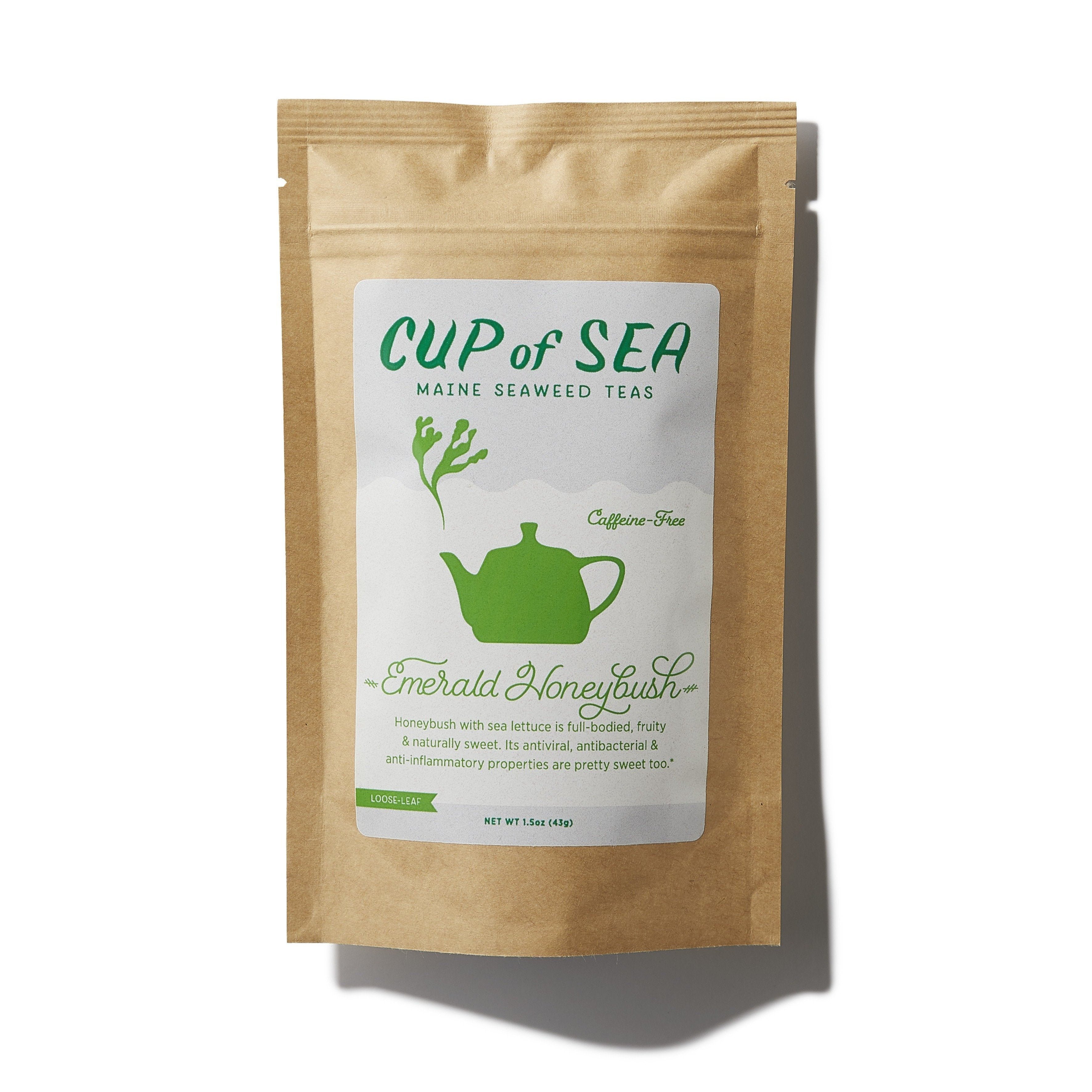 Emerald Honeybush Seaweed Tea with Sea Lettuce 1.5 oz Bag - Cup of Sea - Cup of Sea