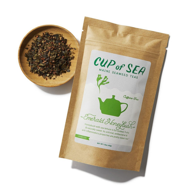 Emerald Honeybush Seaweed Tea with Sea Lettuce 1.5 oz Bag - Cup of Sea - Cup of Sea