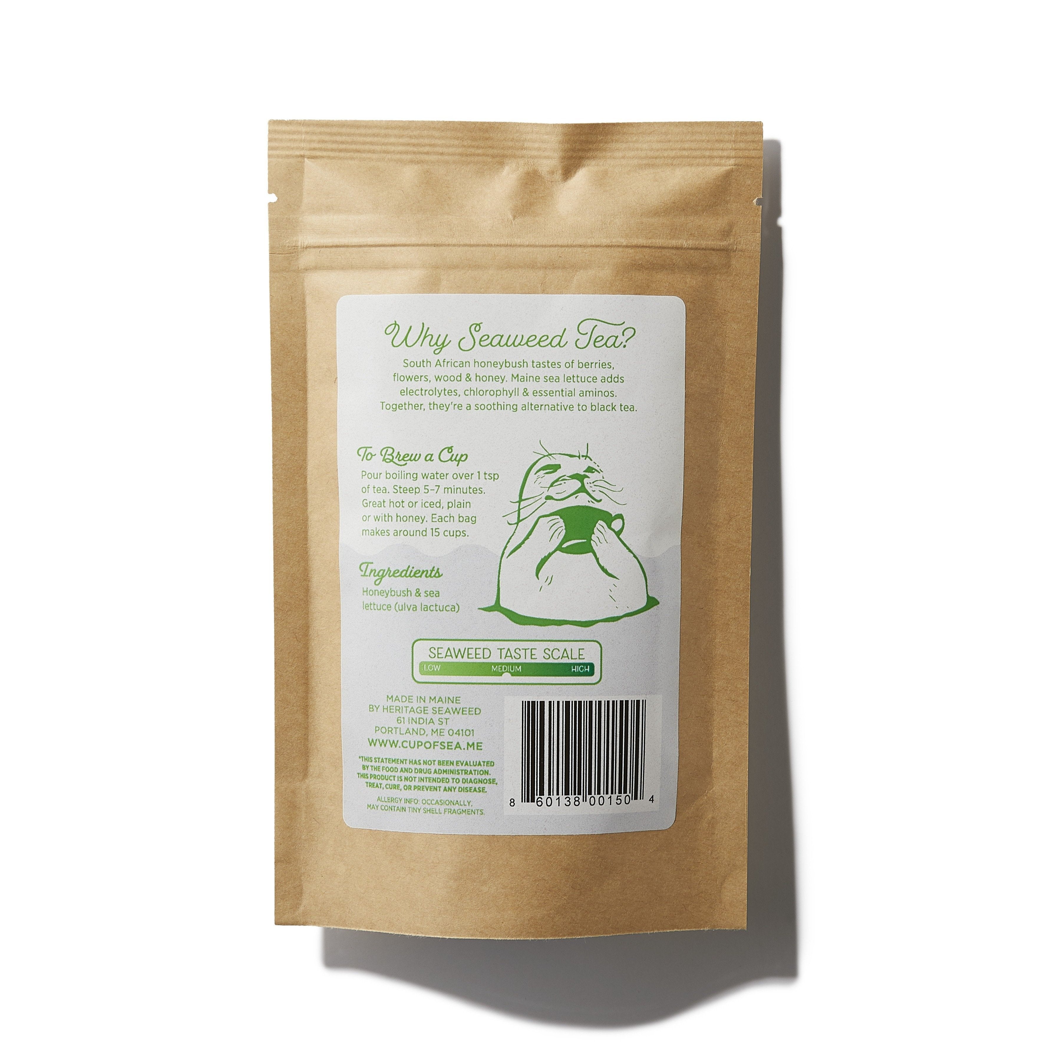 Emerald Honeybush Seaweed Tea with Sea Lettuce 1.5 oz Bag - Cup of Sea - Cup of Sea