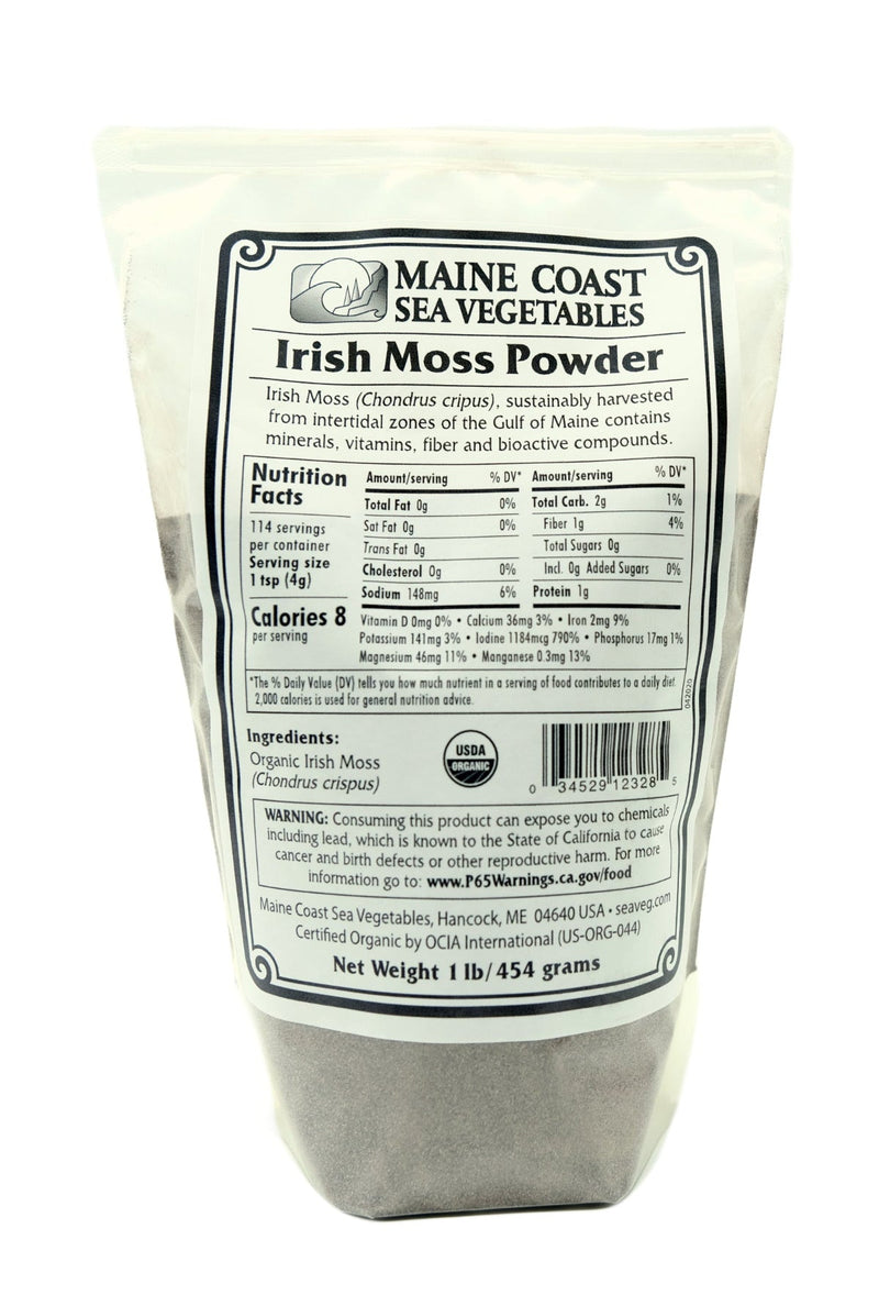 Organic Irish Moss Powder (Chondrus crispus) - “Sea Moss” - Wild