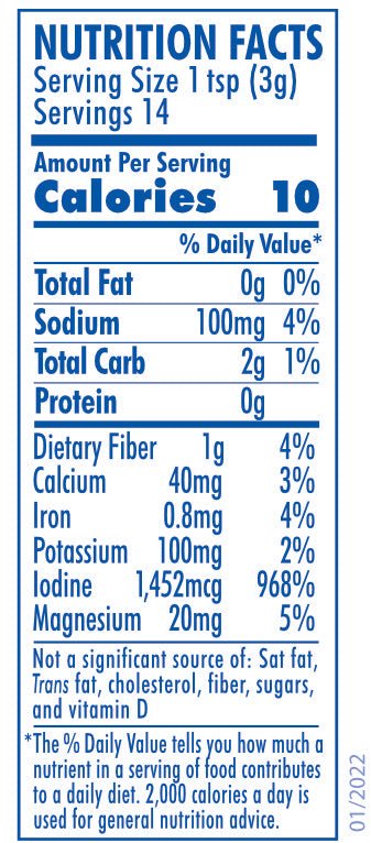 Organic Kelp Granules Blend with Cayenne Pepper 1.5 oz Shaker - Sea Seasoning - Maine Coast Sea Vegetables