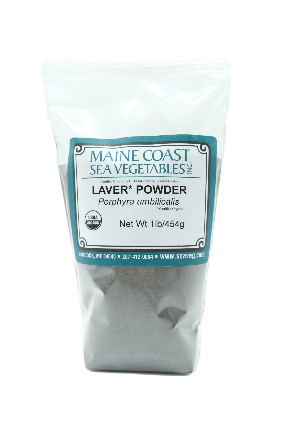 Organic Laver Powder Bulk (Porphyra umbilicalis) - "Wild Atlantic Nori" - Wild-Harvested Sea Vegetable 1 LB - Maine Coast Sea Vegetables