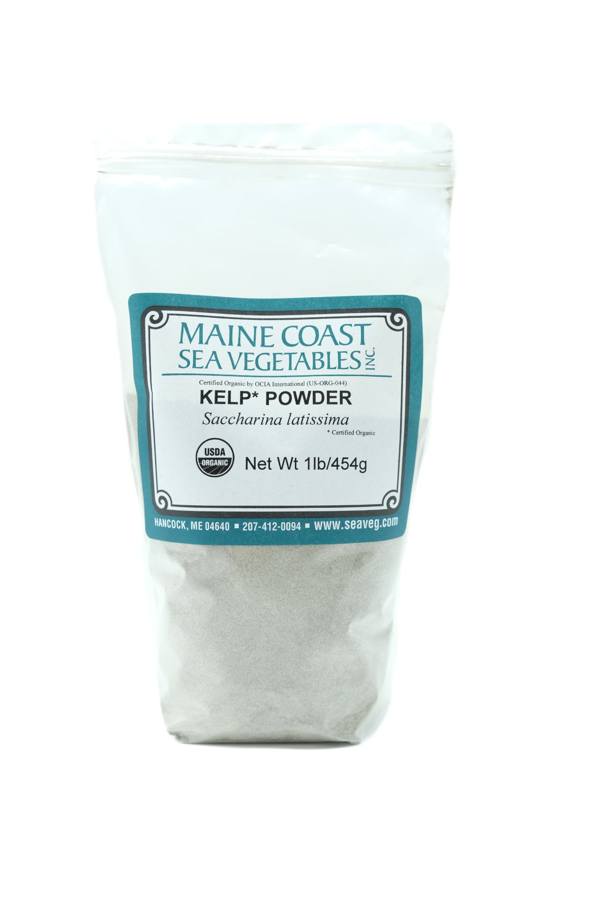 Organic Sugar Kelp Powder Bulk (Saccharina latissima) - "Wild Atlantic Kombu" - Wild-Harvested Sea Vegetable 1 LB - Maine Coast Sea Vegetables