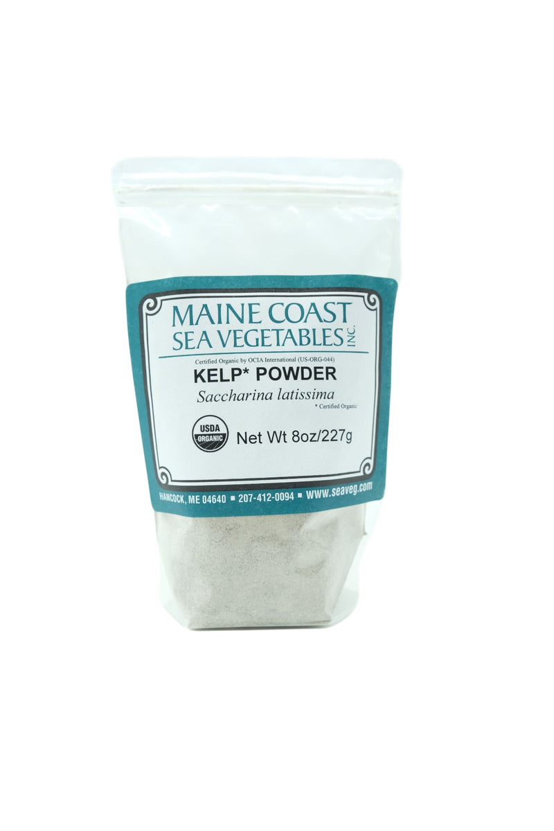 Organic Sugar Kelp Powder Bulk (Saccharina latissima) - "Wild Atlantic Kombu" - Wild-Harvested Sea Vegetable 8 OZ - Maine Coast Sea Vegetables