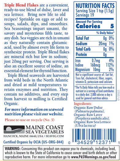 Organic Triple Blend Flakes - Shaker and 8 oz Package - Maine Coast Sea Vegetables