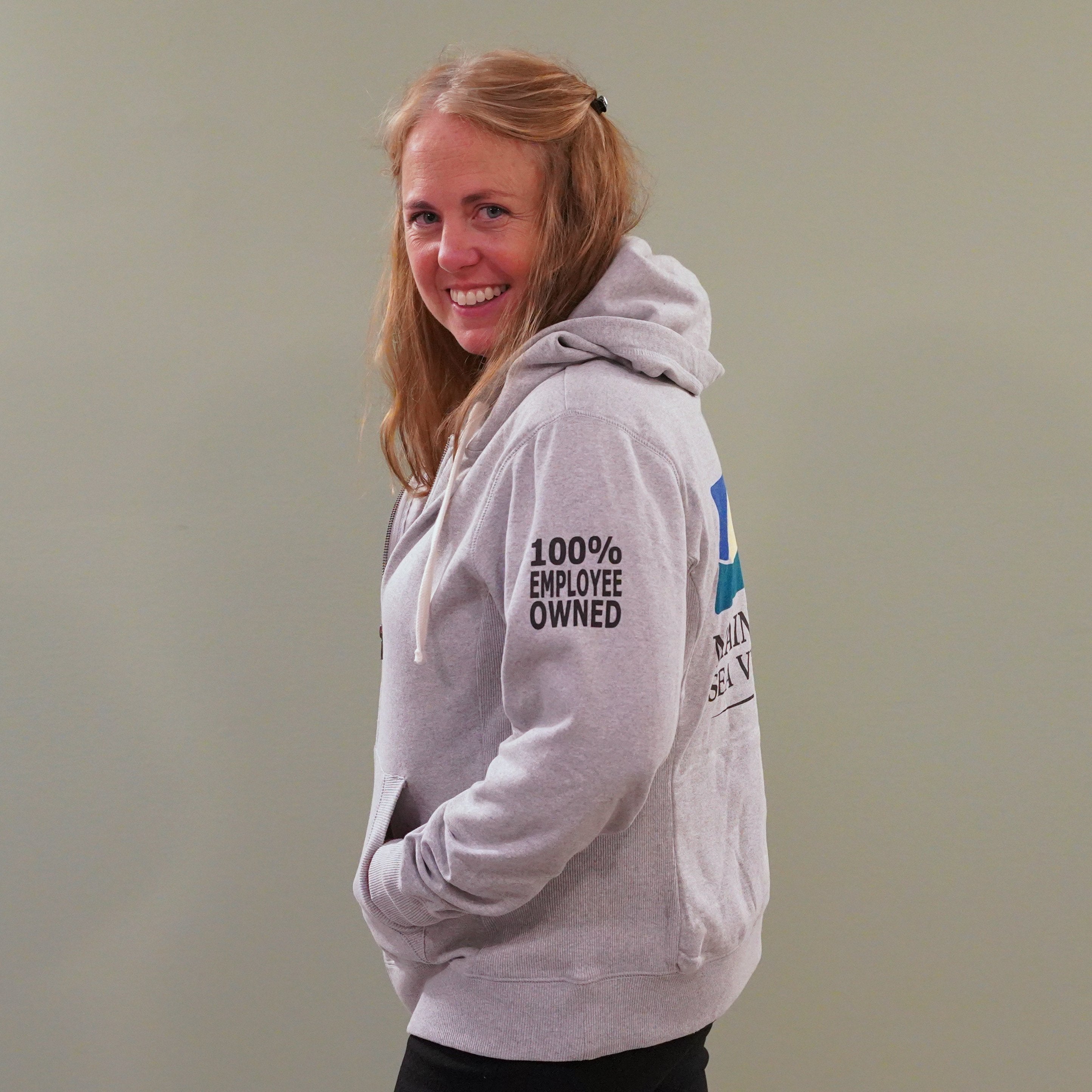 Recycled Full-Zip Hoodie with Maine Coast Sea Vegetable's Logo (Ladies) XS - Maine Coast Sea Vegetables