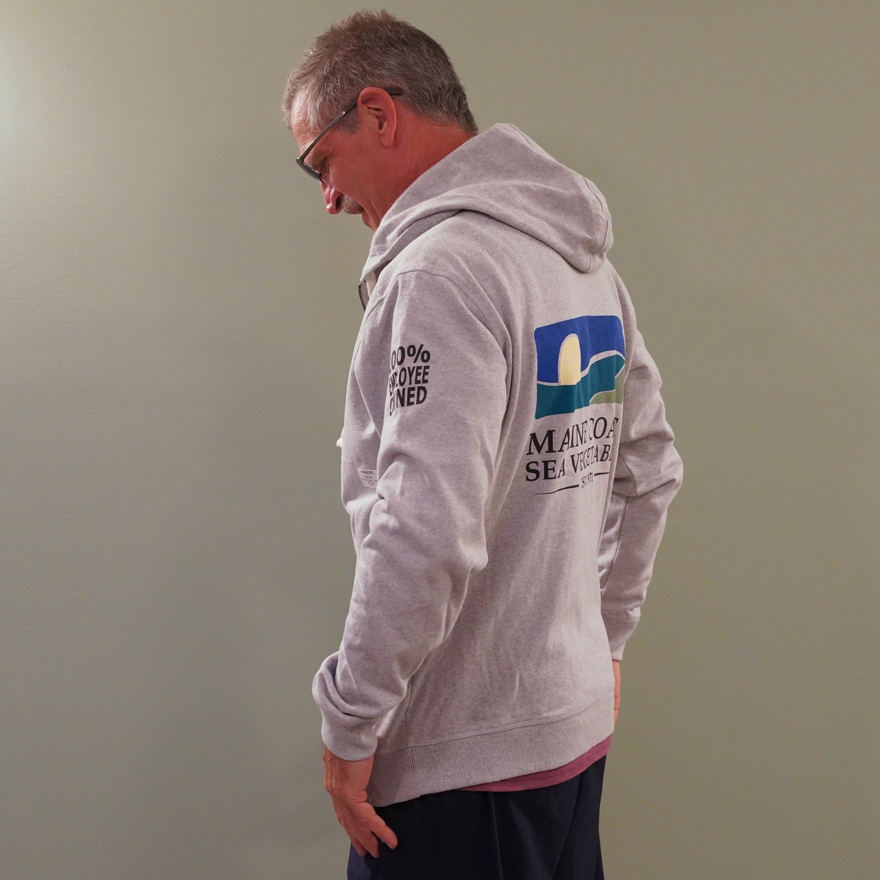 Recycled Full-Zip Hoodie with Maine Coast Sea Vegetable's Logo (Unisex) XS - Maine Coast Sea Vegetables