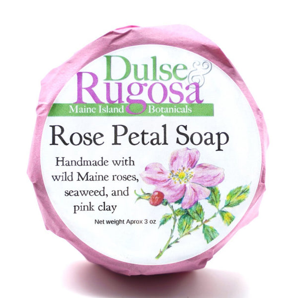 Rose Petal Soap Bar with Sugar Kelp 3 oz Bar - Dulse & Rugosa - Dulse & Rugosa