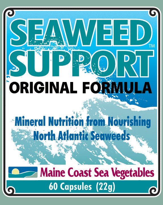 Seaweed Support Original Formula - Blend of Alaria, Sea Lettuce, Dulse and Bladderwrack Sea Vegetables - bottle label 