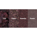 Image of dulse leaf, flakes, granules and powder